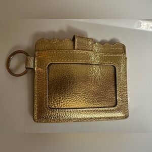 Gold Card Holder with Scalloped Edge